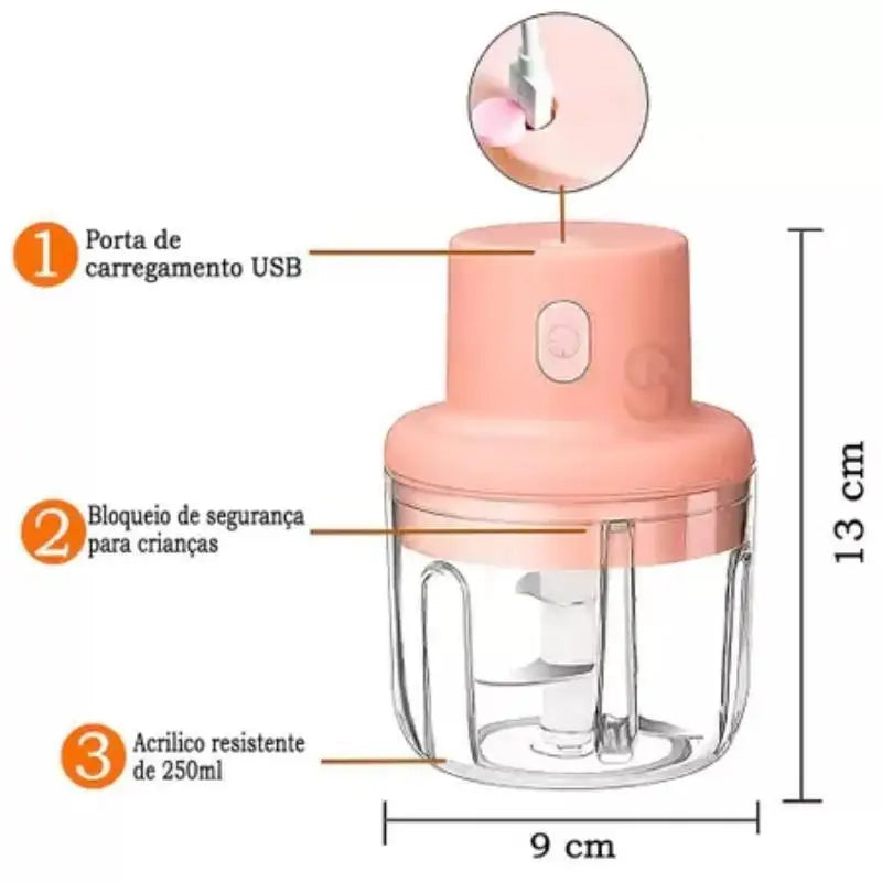 Mini Processador Elétrico sem Fio